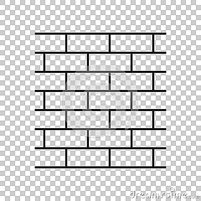 Wall brick icon in flat style on isolated background. W Vector Illustration