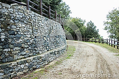 A wall built with stones Stock Photo