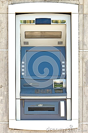 Wall cash dispense Stock Photo