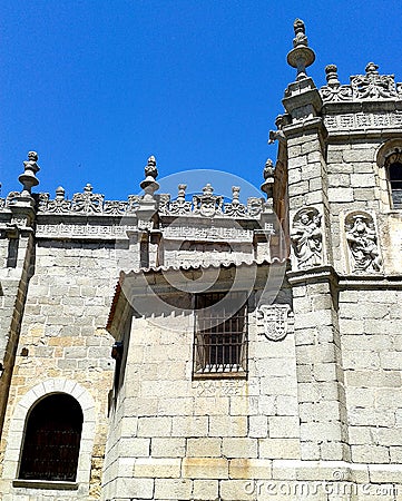 Wall of the Cathedral of Ãvila, Spain Stock Photo