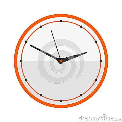 Wall clock circle sign with chronometer pointer tool and deadline stopwatch speed office alarm timer minute watch vector Vector Illustration