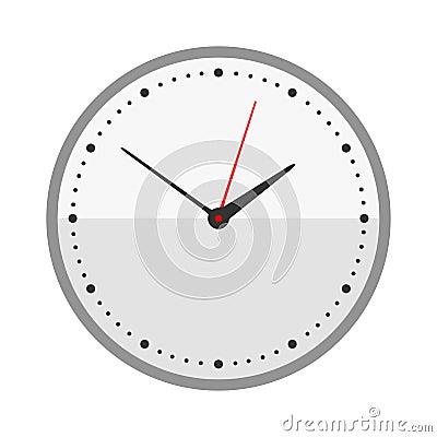 Wall clock circle sign with chronometer pointer tool and deadline stopwatch speed office alarm timer minute watch vector Vector Illustration