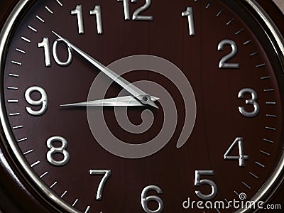 Wall clock close up background Stock Photo