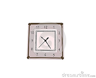 Wall clock illustration white background Cartoon Illustration