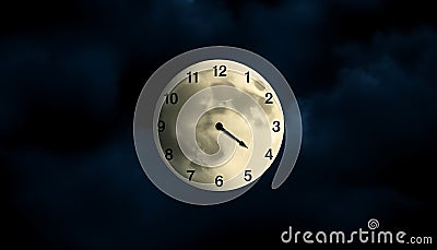 Wall clock minimalist design, timekeeping device and simple clock face Generative AI Stock Photo