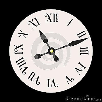 Wall clock picture. Vector illustration Cartoon Illustration