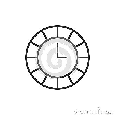 Wall clock simple icon. vector linear clock sign or logo element Cartoon Illustration