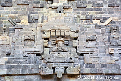 Wall in Copan is an archaeological site of the Maya civilization Editorial Stock Photo