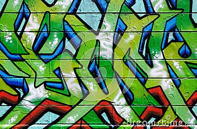 Wall covered in colorful graffiti Editorial Stock Photo