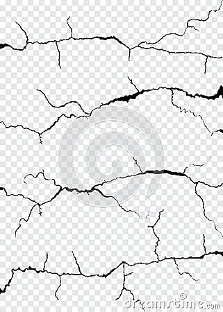 Wall Cracks Isolated Vector Illustration