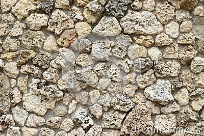 Wall of decorative wild stone, light Stock Photo