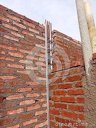 Wall dinding home building proses Stock Photo