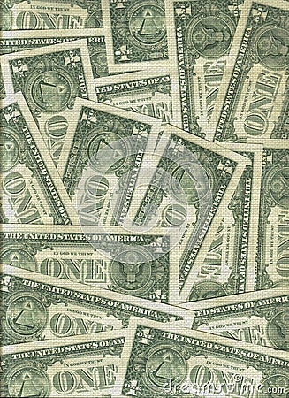 Wall of a dollar banknotes Stock Photo