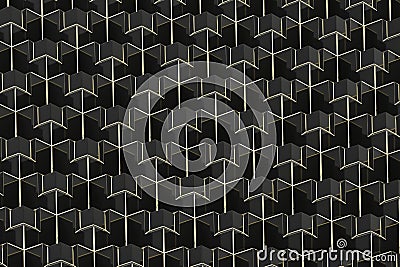 The wall with duplicate squares stacked, 3d rendering Cartoon Illustration