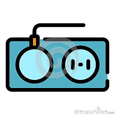 Wall electric plug icon color outline vector Stock Photo