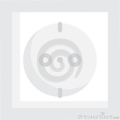 Wall electric power socket vector icon isolated Vector Illustration