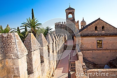 Wall of famous Alcazar in Cordoba, Andalusia. Spain. Stock Photo