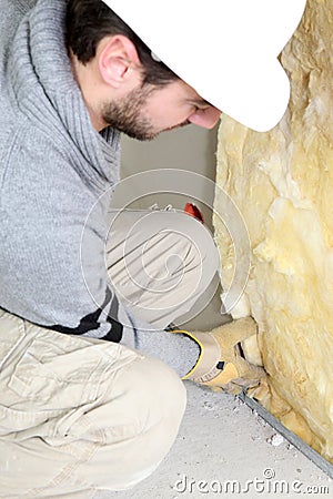 Wall insulation Stock Photo