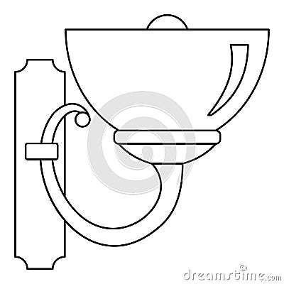 Wall lamp icon, outline style Vector Illustration