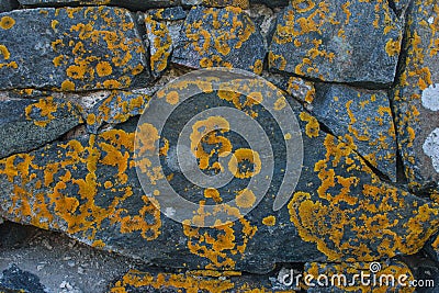 Wall of large natural stones. Stock Photo