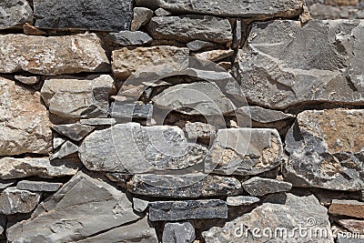 Wall from large stone textured basalt. Good background for wallpaper. Stock Photo