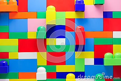 Wall of Lego blocks_ Stock Photo