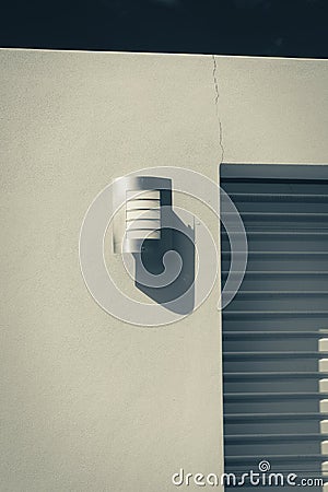 Wall light roller shutter blue duotone Stock Photo