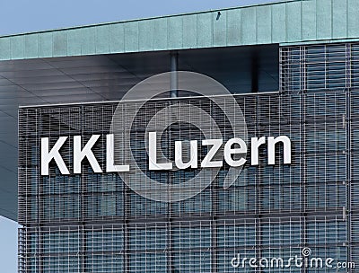 Wall of the Lucerne Culture and Congress Centre building Editorial Stock Photo