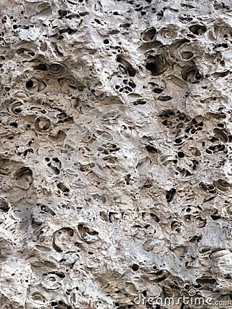 Wall made of sandstone close-up Stock Photo