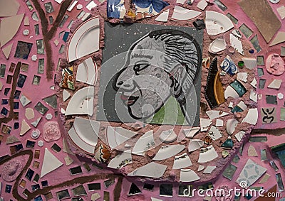 Wall in Magic Gardens by Isaiah Zagar, Philadelphia Editorial Stock Photo