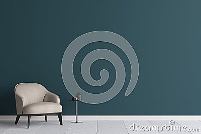 Wall mock up in modern living room background Stock Photo