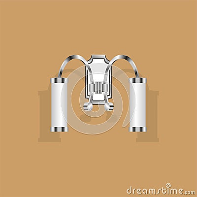Wall mounted electric lamp. Vector illustration. Vector Illustration
