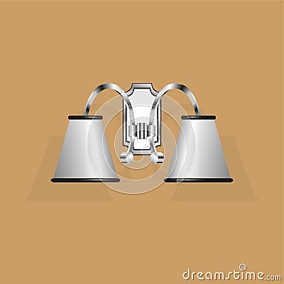 Wall mounted electric lamp. Vector illustration. Vector Illustration