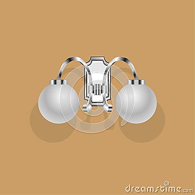 Wall mounted electric lamp. Vector illustration. Vector Illustration