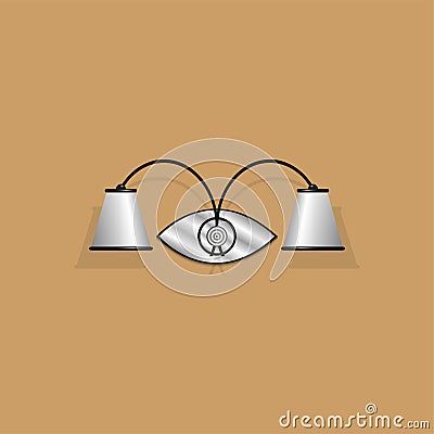 Wall mounted electric lamp. Vector illustration. Vector Illustration