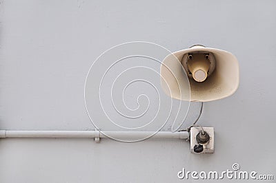 Wall-Mounted Loudspeaker Stock Photo