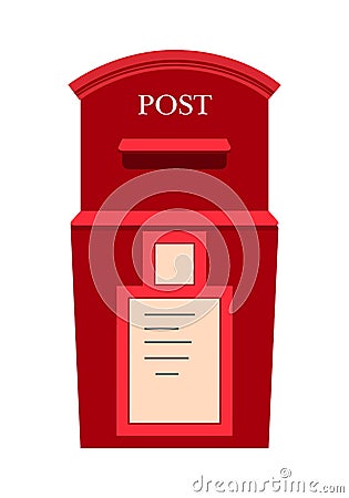 Wall Mounted Metal Mailbox Isolated Flat Vector Vector Illustration