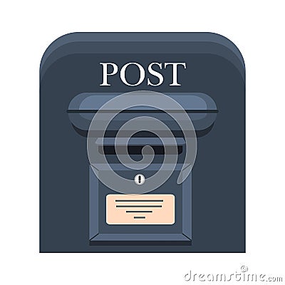 Wall Mounted Metal Mailbox Isolated Flat Vector Vector Illustration