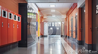 Wall-Mounted Safes for Classroom Security Stock Photo
