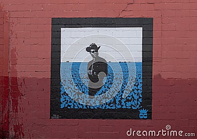 Wall mural Deep Ellum of Charley Crockett by Chris Bingham Editorial Stock Photo