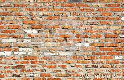 Wall of old red brick for use as background texture Stock Photo