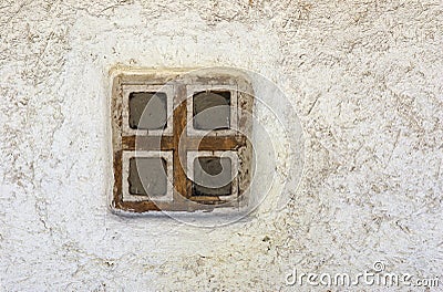 Wall of an old Ukrainian wattle and daub house Stock Photo