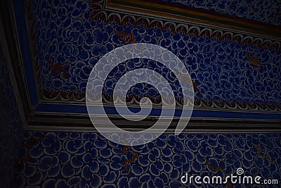 Wall painting used the blue color Stock Photo