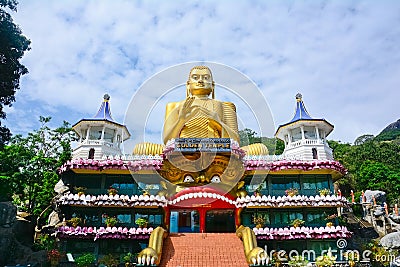 Wall Paintings And Buddha Statues At Dambulla Cave Golden Temple Stock Photo