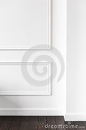 Wall Panels, Decorated With White Moldings Stock Photo