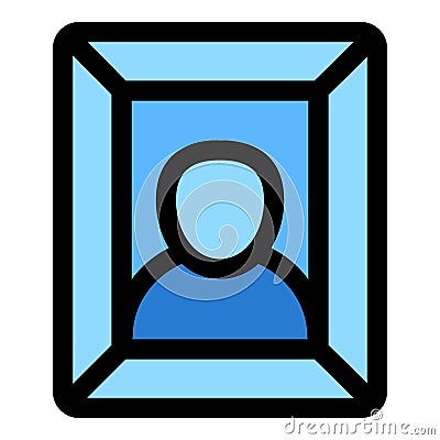 Wall picture portrait icon, outline style Vector Illustration