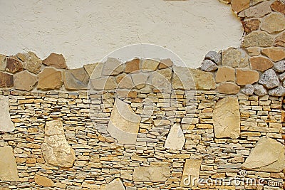 Wall pieces natural rock stone limestone Sandstone texture background light Stock Photo