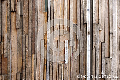 Wall recycled from wood boards Stock Photo