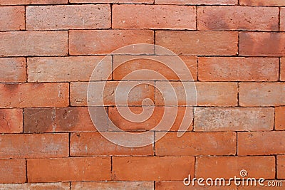 A wall of red bricks arranged in a specific pattern Cartoon Illustration