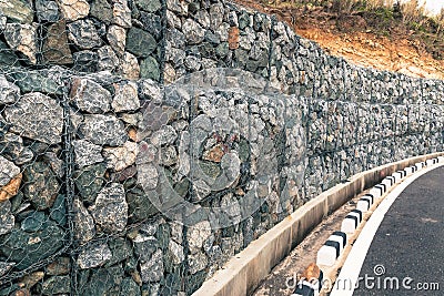 Wall rock landslides Stock Photo